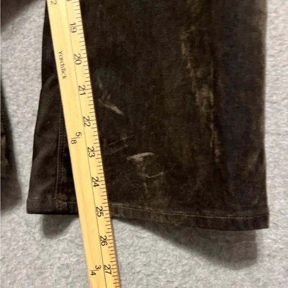 RTA Road To Awe Brush Velvet Jeans Sz 28 (30) Dark Olive Green Cotton Crop - Picture 6 of 10